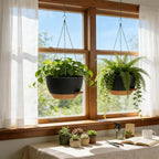 13 Inch 2 Pack Large Self Watering Hanging Planters - Image 8