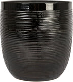 Creative Co-Op Embossed Textured Stoneware Planter, Matte Black - Image 4