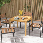 Tangkula 36" Square Outdoor Dining Table, Acacia Wood 4-Person Patio Dining - Image 2