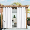 NICETOWN 2 Panels Outdoor Curtains Waterproof Fixed Grommet/Back Tab on Top & by NICETOWN
