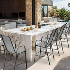 VINGLI Outdoor Bar Chairs Set of 8 – Stackable Outdoor Bar Stools - Image 2