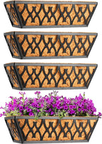 2 Pack 16 Inch Window Boxes Planters Railing Planter Box - Image 5