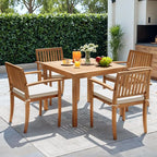 Greesum 5 Piece Patio Dining Set Outdoor Solid Wood Furniture - Image 3