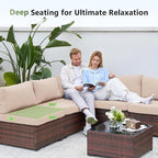 Amopatio Outdoor Patio Furniture Set 7 Pieces Patio Conversation Set Sectional - Image 3