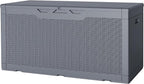 JUMMICO 100 Gallon Resin Deck Box, Waterproof Outdoor Storage Box by JUMMICO
