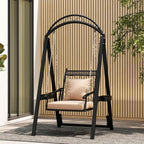 Tangkula Porch Swing with Stand, Outdoor Patio Swing with Heavy-Duty Metal Frame - Image 9