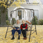 VINGLI Upgraded Metal Patio Porch Swing, 660 LBS Weight Capacity Steel Porch - Image 6