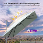 PURPLE LEAF Patio Umbrella 10' X 10' Rectangle Cantilever Umbrella Large - Image 6