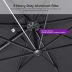 PURPLE LEAF Patio Umbrella 10' X 13' Rectangle Cantilever Umbrella Large - Image 5