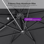PURPLE LEAF Patio Umbrella 10' X 10' Rectangle Cantilever Umbrella Large - Image 5