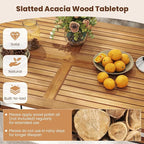 Tangkula 6 Pieces Patio Dining Table Set, Outdoor Rectangular Acacia Wood Table - Image 7