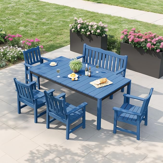 Stoog Outdoor Benches Set of 2, 2-Person All-Weather HIPS Garden Bench - Image 8
