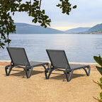 Domi Pool Lounge Chairs Set of 2, Aluminum Adjustable Outdoor Chaise Lounge - Image 8