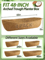 48in Arched Coco Liners for Window Planter Box - Image 4