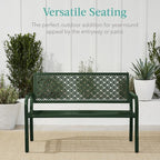 Best Choice Products Outdoor Bench 2-Person Metal Steel Benches Furniture - Image 6
