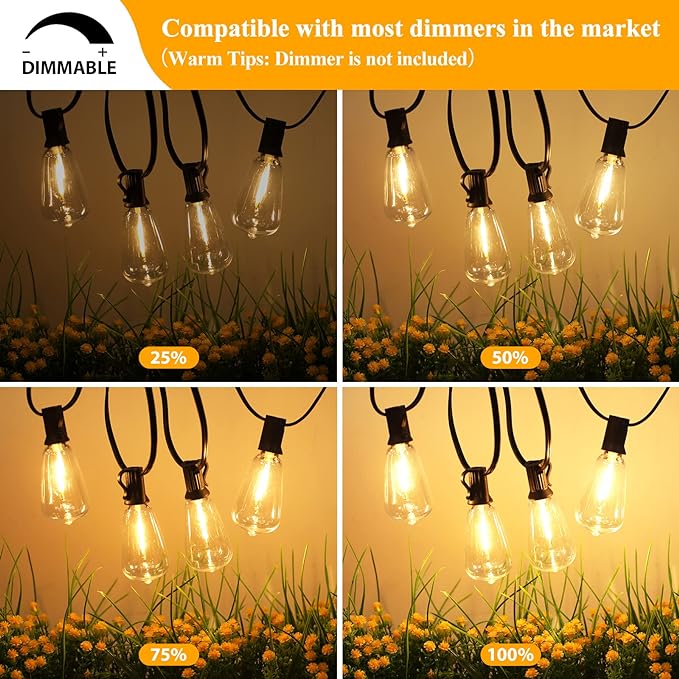Brightever Outdoor String Lights 150FT, Patio Lights - Image 4