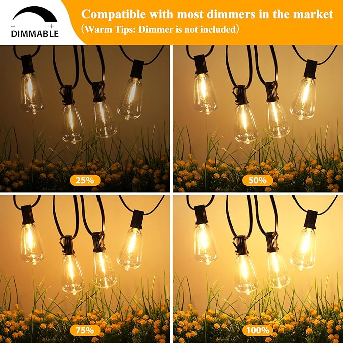 Brightever Outdoor String Lights 200FT Waterproof, Patio String Lights - Image 4