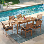 OC Orange-Casual Stackable Patio Dining Chairs Set of 6, Outdoor Acacia Wooden - Image 5
