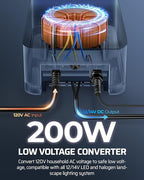 DEWENWILS 200W Low Voltage Landscape Transformer, Photocell Sensor & Timer - Image 4