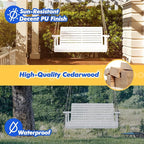 VINGLI Upgraded Patio Wooden Porch Swing - Image 3