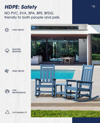 KINGYES Oversized Outdoor Rocking Chair Set of 2, All-Weather Patio Rocking - Image 7