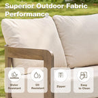 Outdoor Couch Aluminum Patio Furniture, 3-Seat All-Weather Metal Modern Patio - Image 3