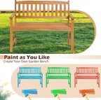 Tangkula Outdoor Acacia Wood Bench, 2-Person Garden Bench - Image 8