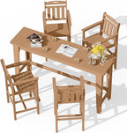 Ciokea Outdoor Bar Height Table Set of 5, Heavy-Duty All-Weather HDPE Patio Bar by CIOKEA