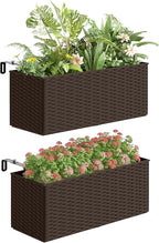 Outsunny Railing Planter Box, Hanging Flower Pots by Outsunny