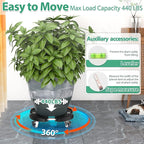 VANCASTLE Plant Caddy with Lockable Wheels Heavy Duty 450lbs Capacity, 15-22 - Image 4