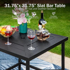 PHI VILLA 5 Piece Outdoor Bar Furniture Set, Counter Height Patio Bar Bistro - Image 5