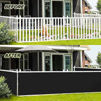 LOVE STORY 2.5' x 10' Black Balcony Screen Privacy Fence Cover UV Protection - Image 3