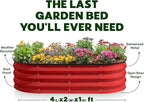 Plant & Plot Galvanized Raised Garden Beds Outdoor // 4×2×1 ft Planter Raised - Image 4