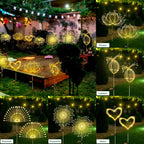 Solar Garden Lights Outdoor Waterproof, 2 Pack 120 LED Solar Firework Lights - Image 4