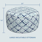 LVTXIII Outdoor Inflatable Ottoman, Fade-Resistant Round Footrest Stool D31”x - Image 3