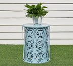 HFHOME Set of 3 Metal Outdoor Side Table, Nesting Round Coffee Table - Image 5