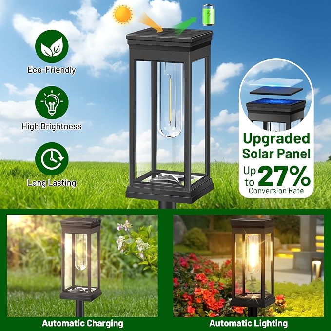 BesLowe Solar Pathway Lights Outdoor, Super Bright Outside Lights - Image 2