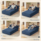 80 Inch Chaise Lounge Chair Indoor, Oversized Corduroy Upholstered Boneless - Image 5