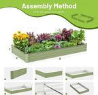 2PCS 8x4x1FT Galvanized Raised Garden Bed, Galvanized Planter Raised Garden - Image 4