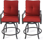Kozyard Isabella Outdoor Swivel Bar Chairs, Counter Height Patio Bar Stools Set by Kozyard