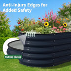 Kesfitt Raised Garden Bed, Metal Galvanized Steel Oval Garden Bed 8x2x1.5 ft - Image 9