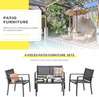 Shintenchi 4 Pieces Patio Furniture Set All Weather Textile Fabric Outdoor - Image 7