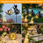Solar Watering Can Lights with Fairy & Flowers, Outdoor Garden Decor with - Image 5
