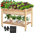 VIVOSUN Elevated Wooden Raised Garden Bed, Mobile Outdoor Planter Box by VIVOSUN