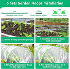 30 Pcs Garden Hoops for Raised Beds, 6mm Greenhouse Hoops Grow Tunnel - Image 5