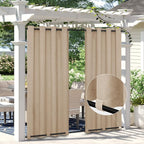 Easy-Going Linen Look Outdoor Curtains Waterproof Windproof Porch Curtains by Easy-Going