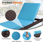 HOMREST Outdoor Lounge Chairs Set of 4, Patio Wicker Chaise Lounge - Image 5