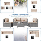 Shintenchi 5 Pieces Outdoor Patio Furniture Sets, Patio Sectional Sofa Couch - Image 4