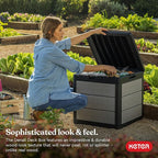 Keter Denali 30 Gallon Resin Outdoor Storage Box and Patio Furniture Side Table - Image 2
