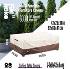 Patio Coffee Table Cover, 100% Waterproof 600D Heavy Duty Outdoor Table Cover - Image 2